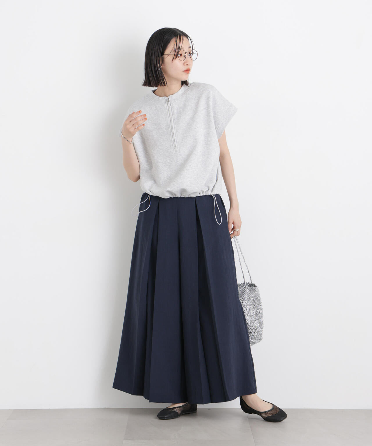 タンブラーブッチャーボックスプリーツワイドパンツ(セットアップ可)