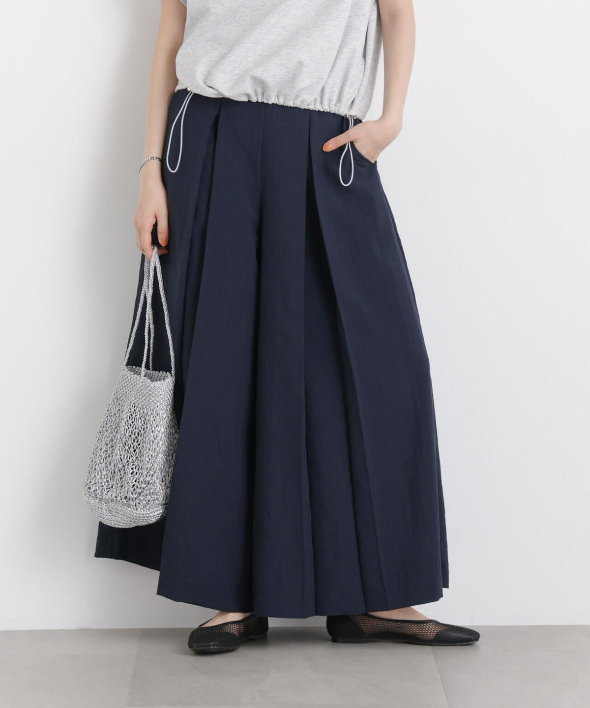 タンブラーブッチャーボックスプリーツワイドパンツ(セットアップ可)