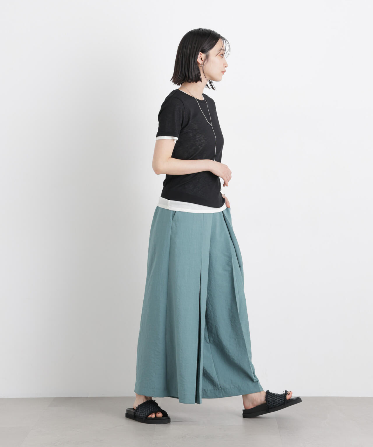 タンブラーブッチャーボックスプリーツワイドパンツ(セットアップ可)