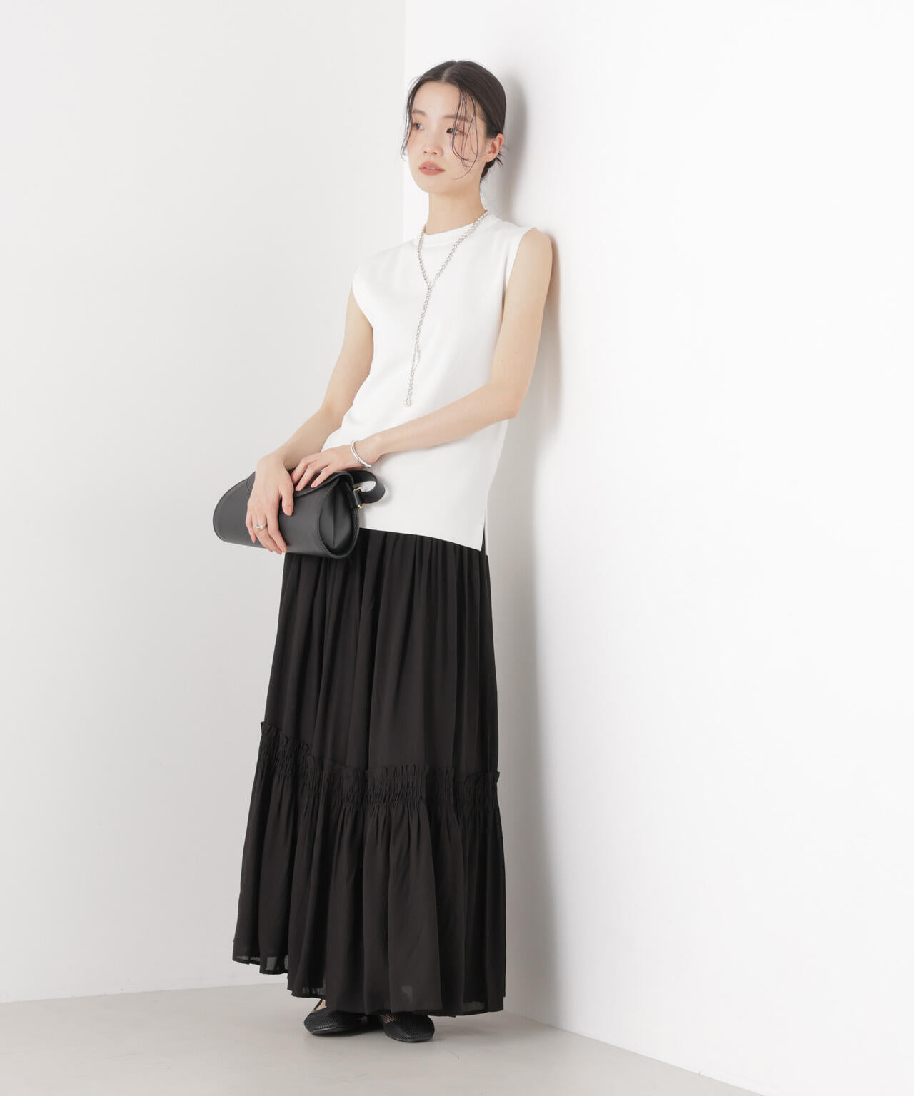 made in INDIA 切り替えギャザースカート(セットアップ可)