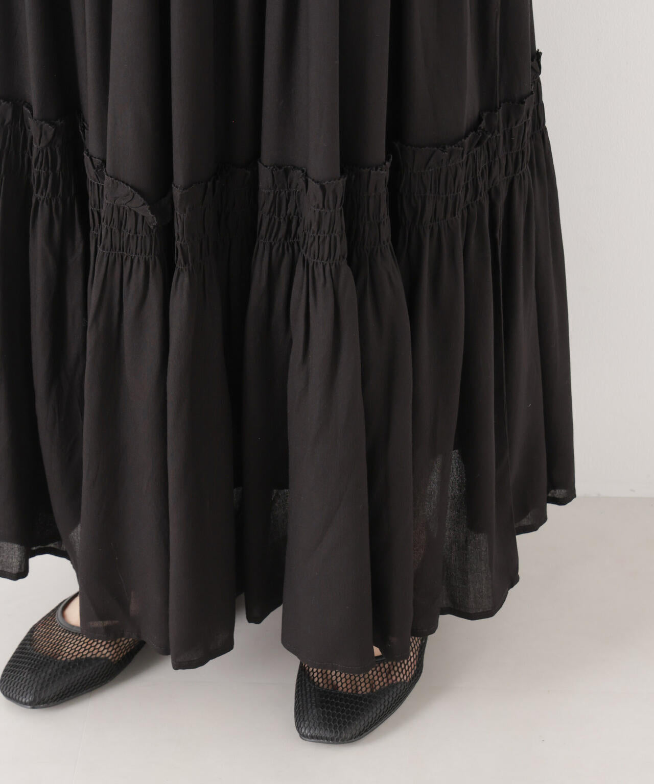 made in INDIA 切り替えギャザースカート(セットアップ可)