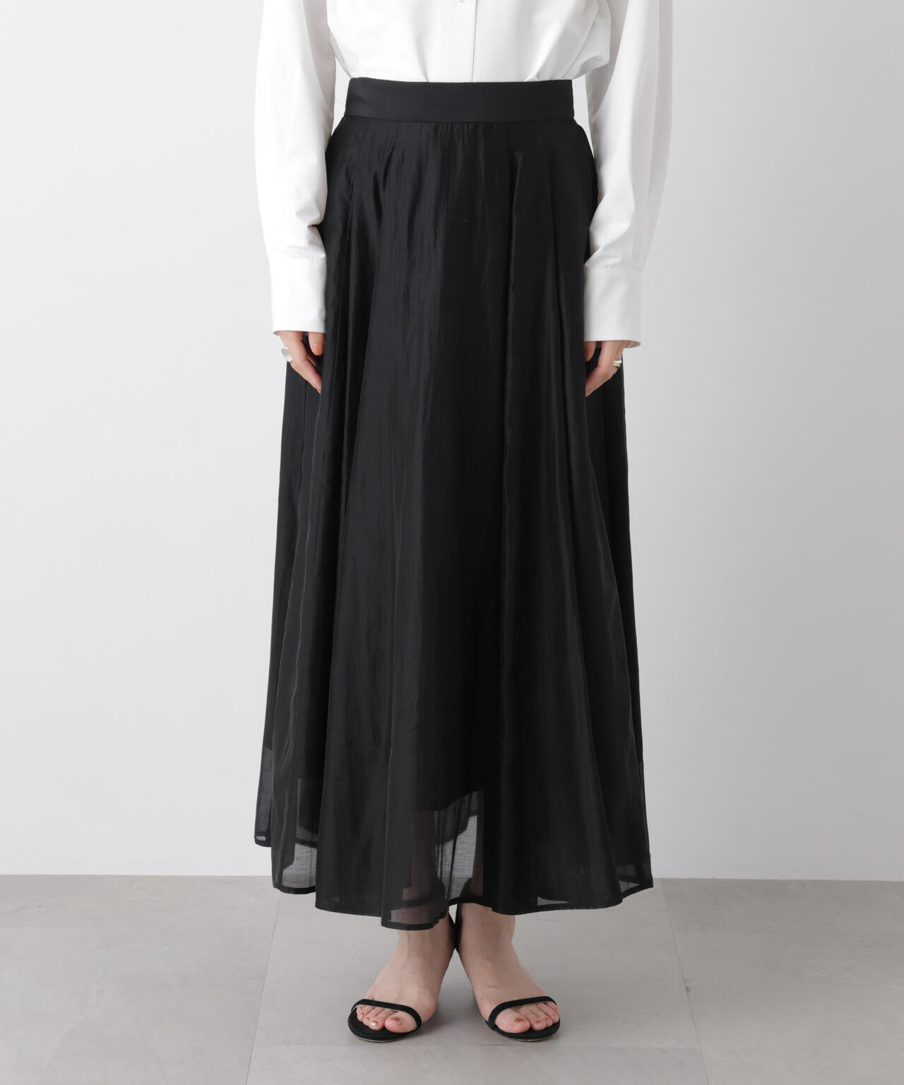 シアーオーガンジータックフレアスカート