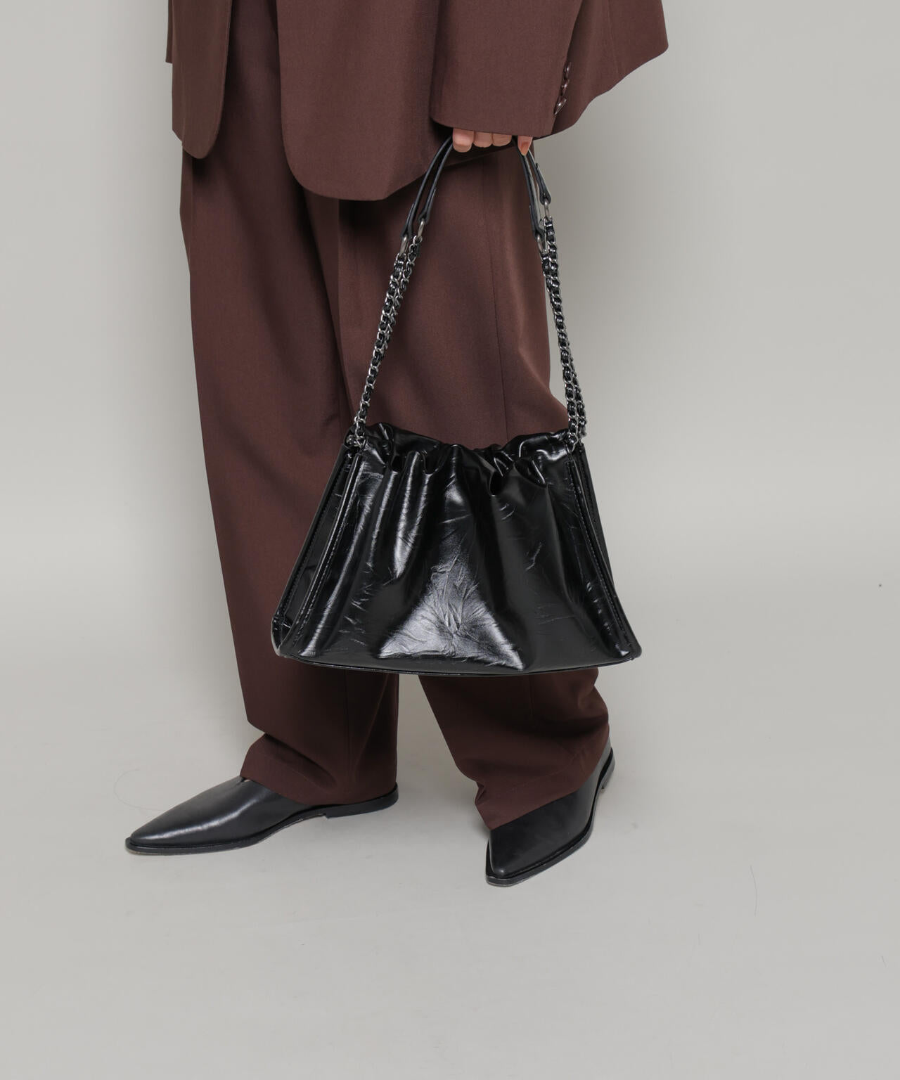 チェーンショルダーギャザーバッグ | NANO universe（ナノ・ユニバース