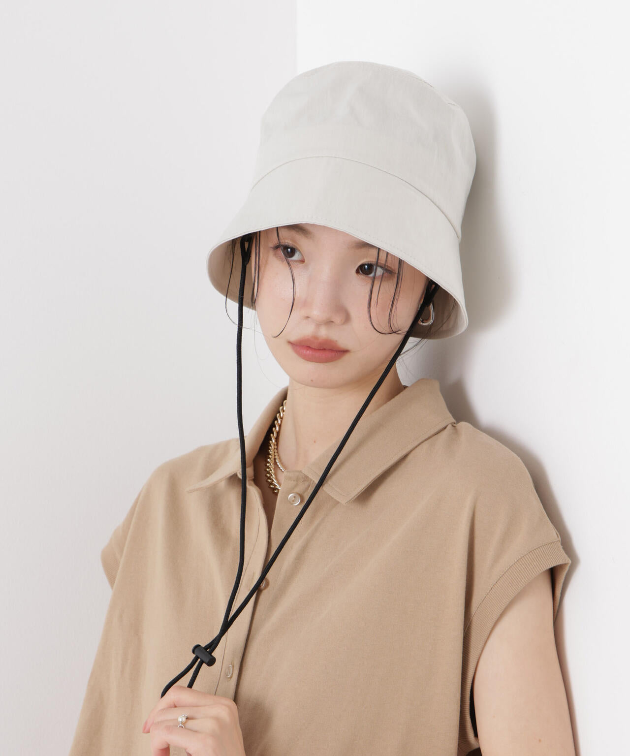 Healthknit/別注ドローコード付ワンポイント刺繍HAT