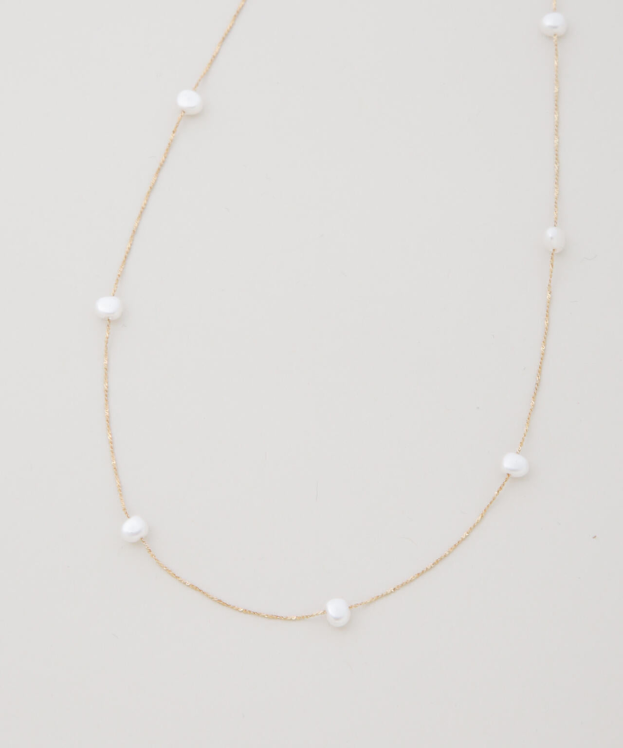 イミテーションパールチェーンコンビネックレス