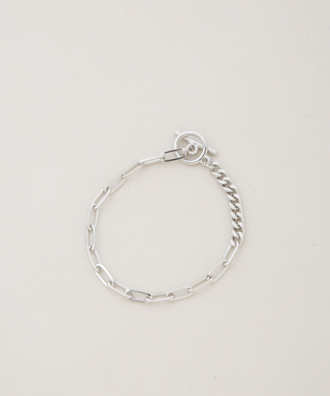 コンビチェーンデザインブレスレット長さ16.5cm