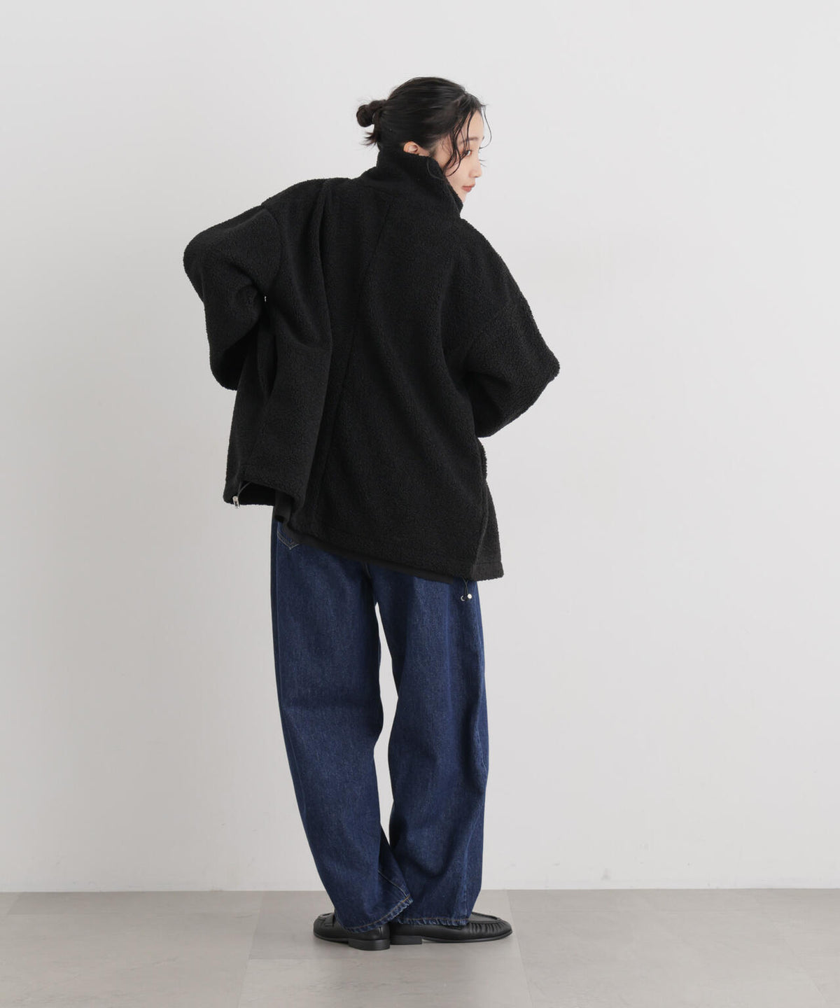WEB限定/スタンドカラージップボアブルゾン