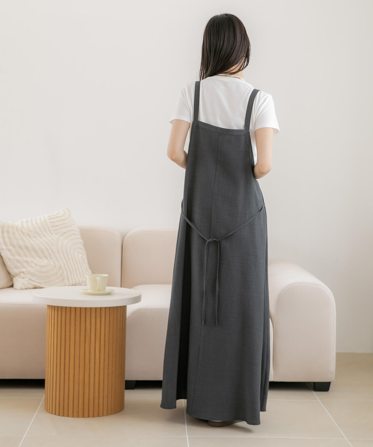 WEB限定/多機能素材 前後2wayショルダーストラップワンピース