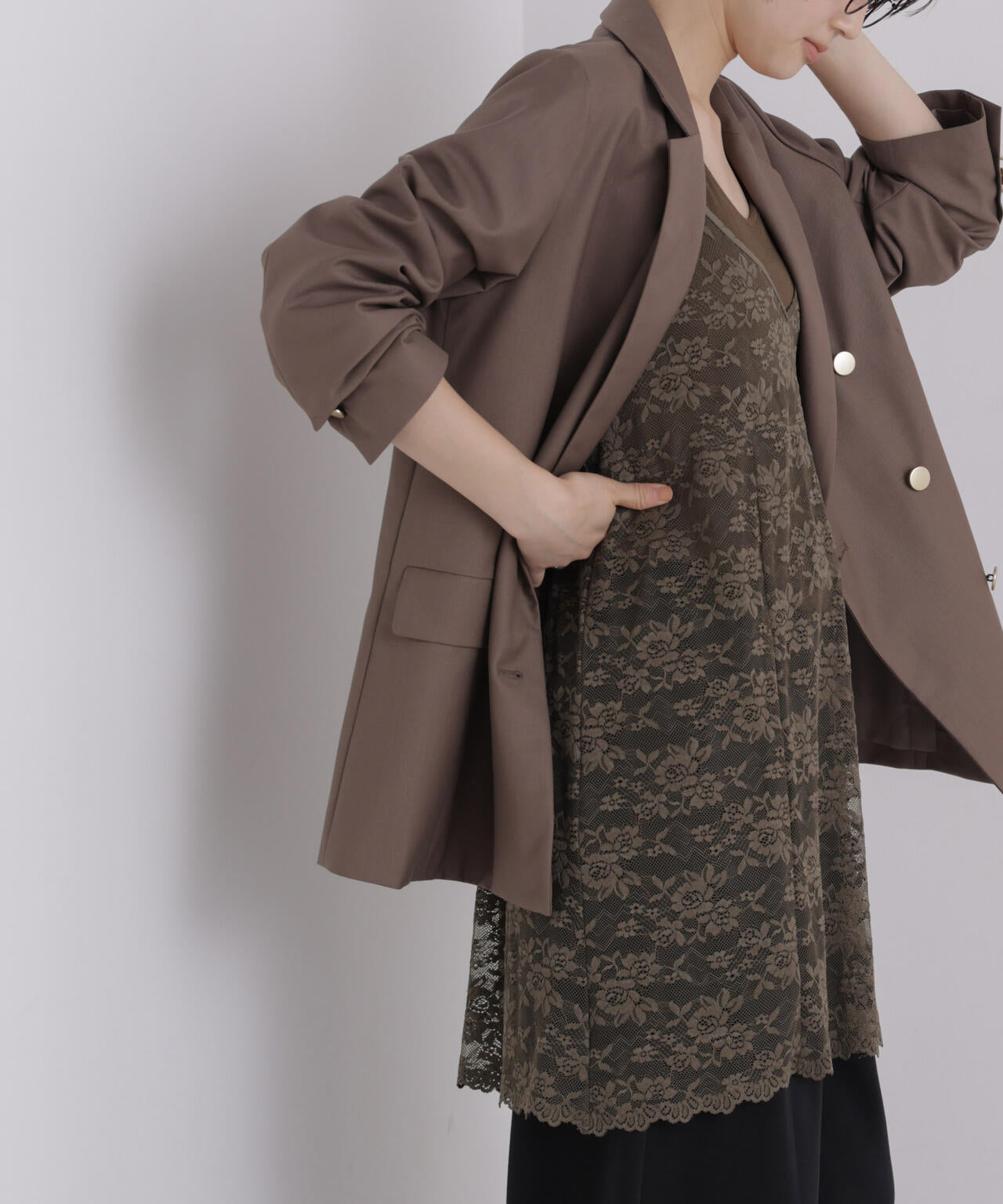 総レースキャミソールトップス