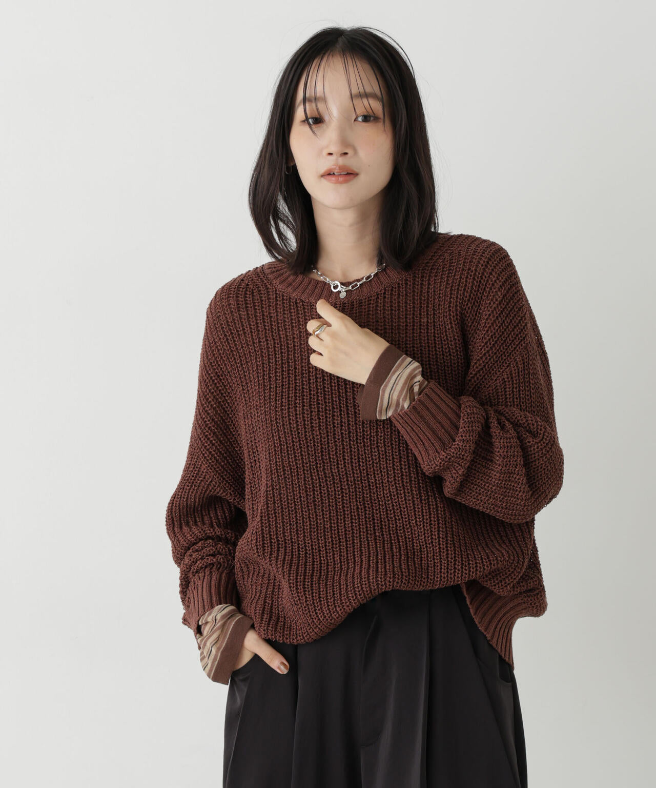 ロービングクルーネックルーズニット