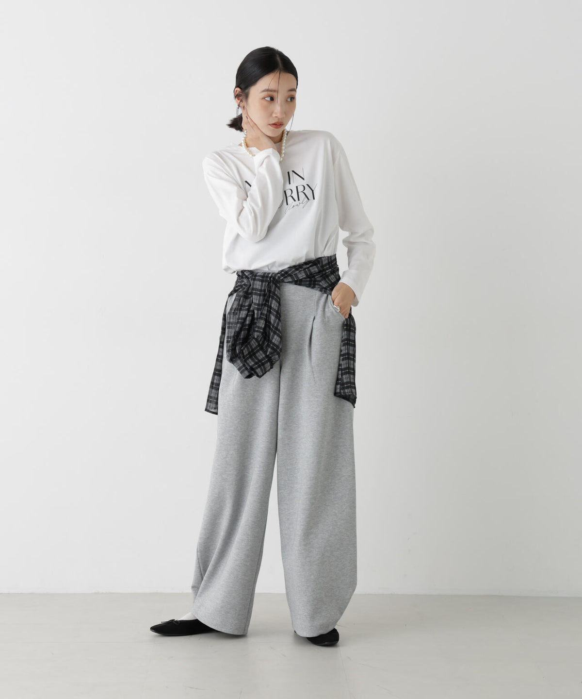 UVカット機能付ロゴプリントロングTシャツ