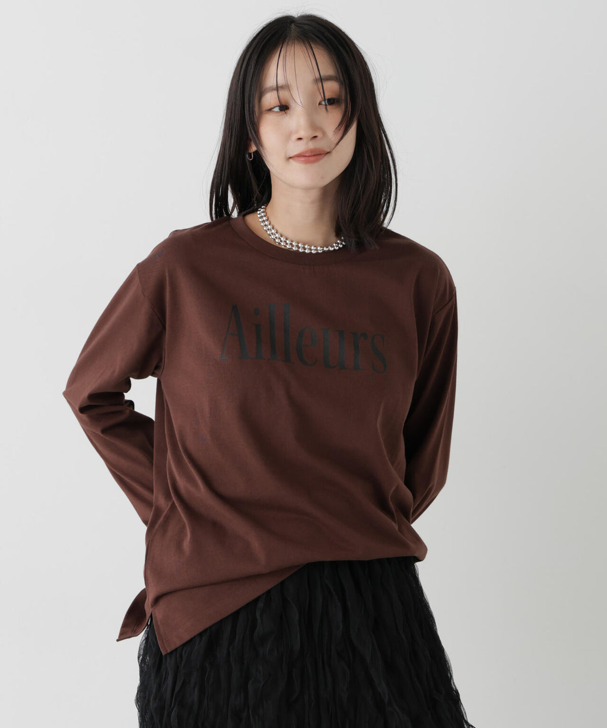UVカット機能付ロゴプリントロングTシャツ
