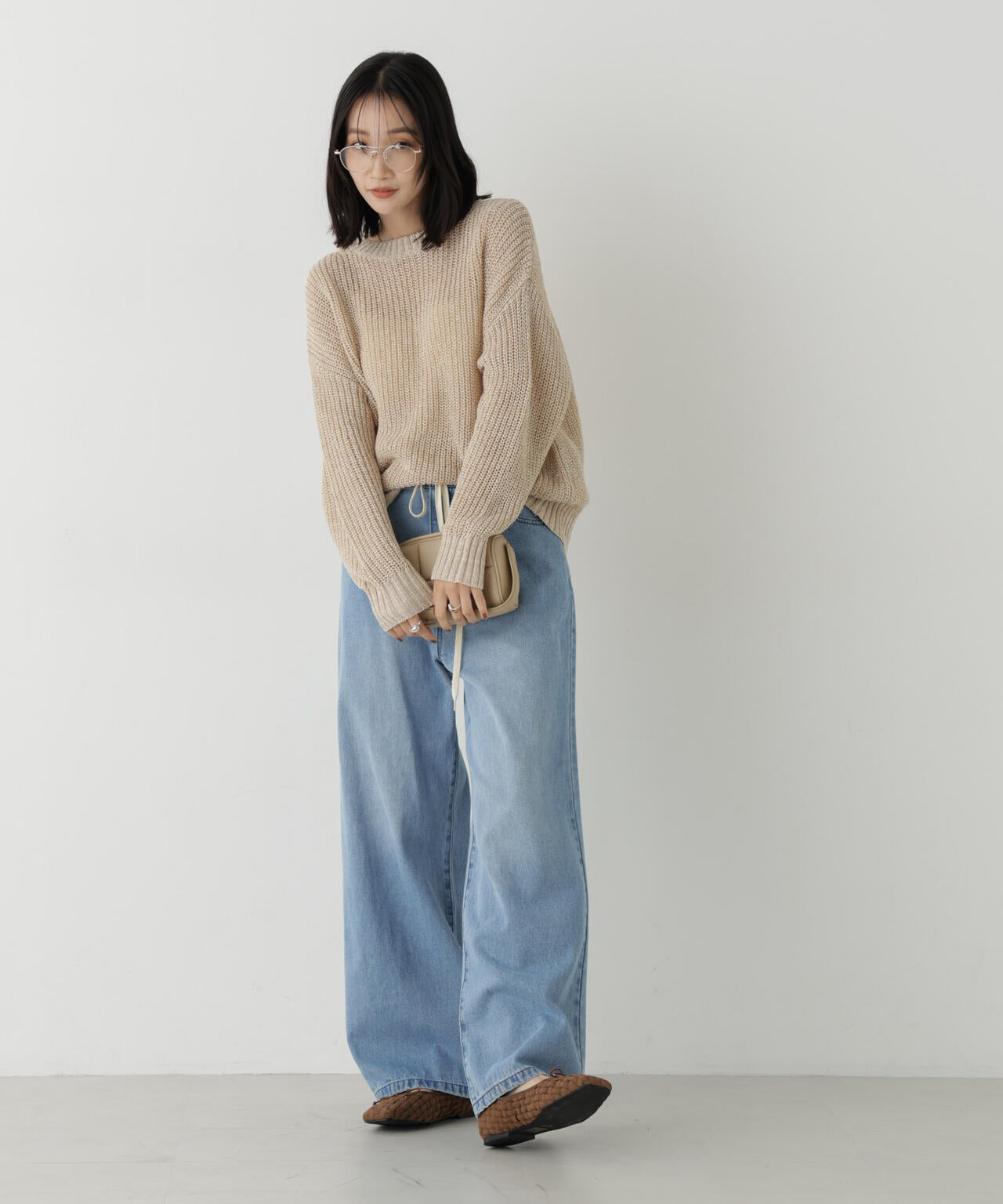 ドロストワイドデニムパンツ