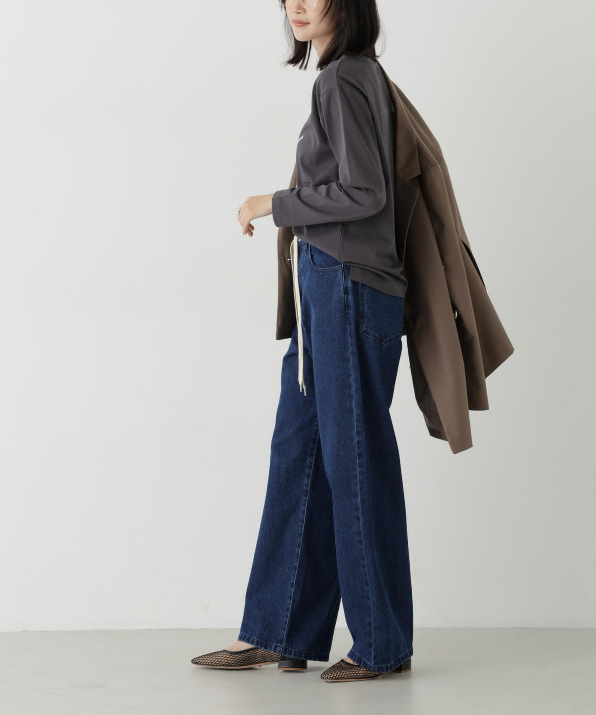 ドロストワイドデニムパンツ