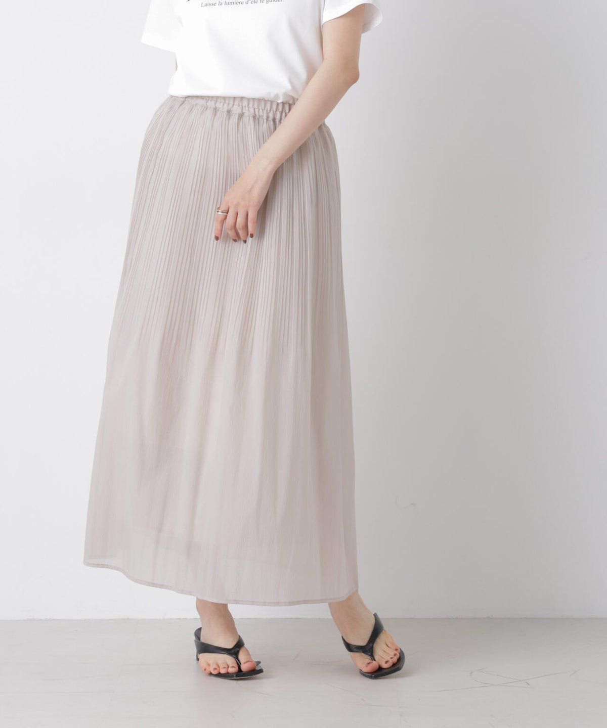 消しプリーツソフトシアースカート
