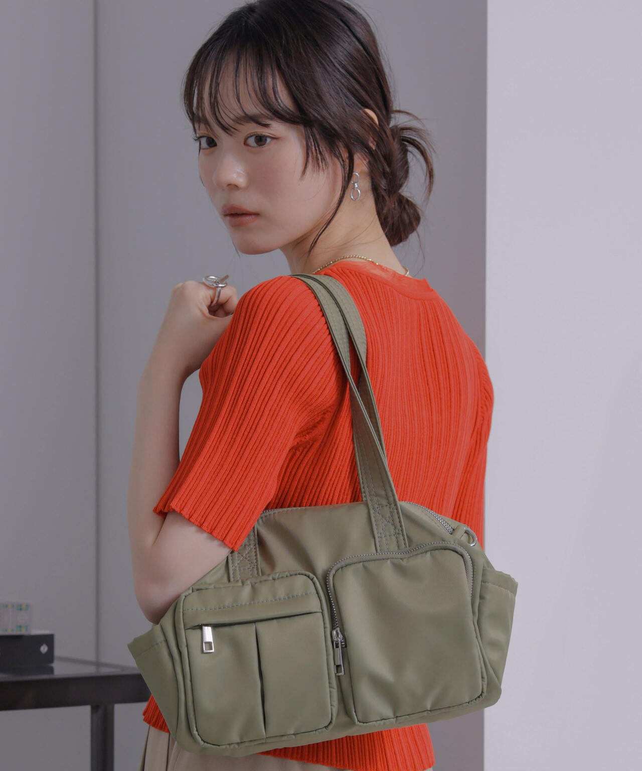 【500mlペットボトル収納可】WEB限定/ナイロンドラム型ポケットボストンバッグ