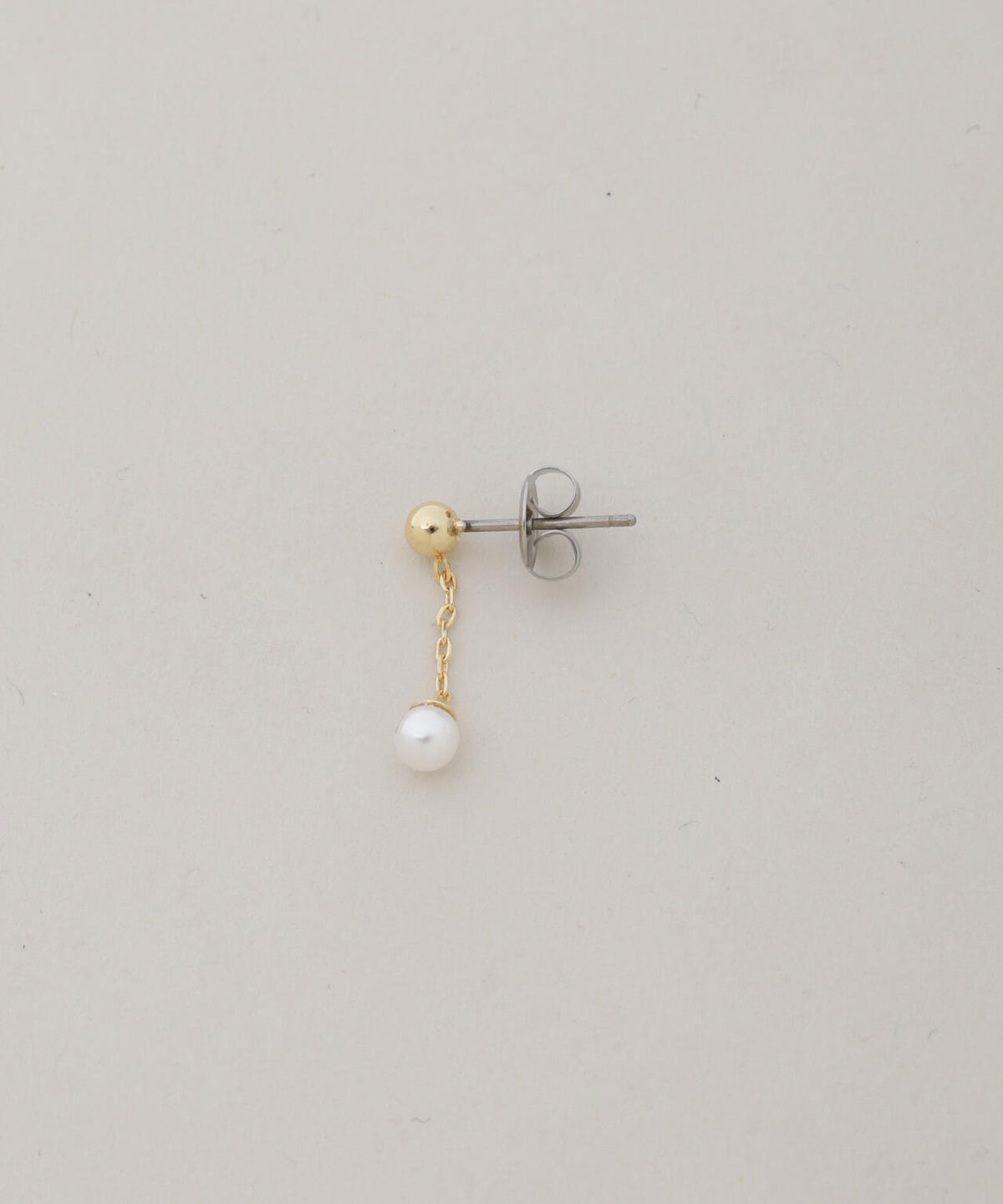 イミテーションパールチェーンピアス