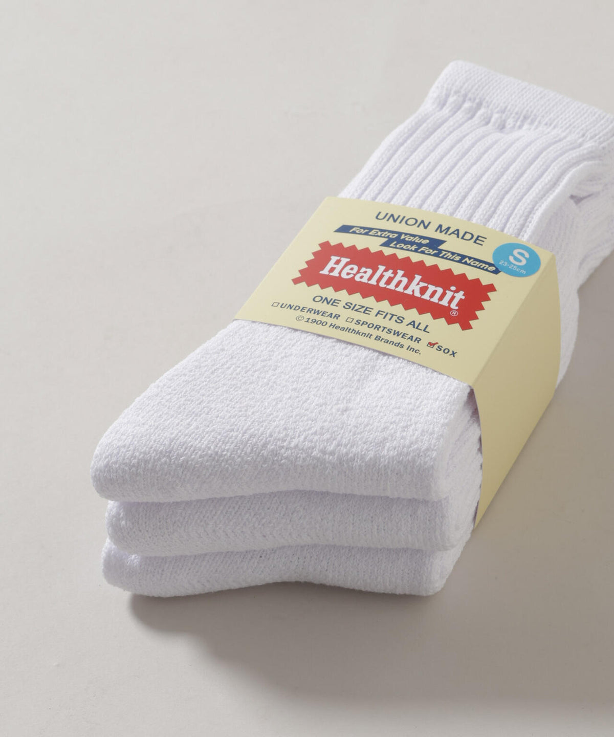 Healthknit/シンカーWHITE無地SOX 3足set