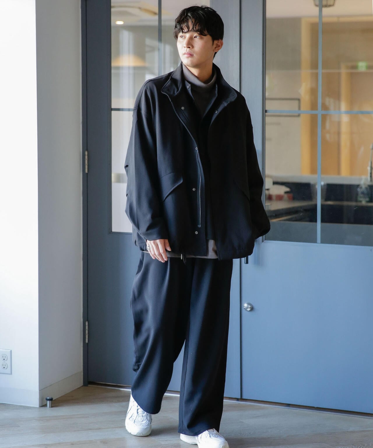 WEB限定/ダブルクロスワイドモッズブルゾン