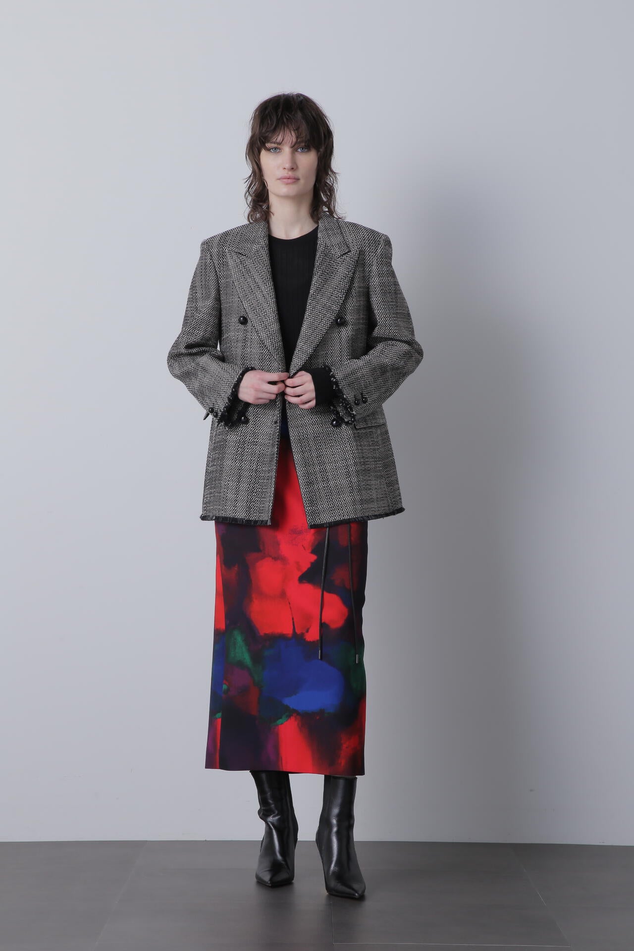 【TV着用】シアーワイドリブクルーネック