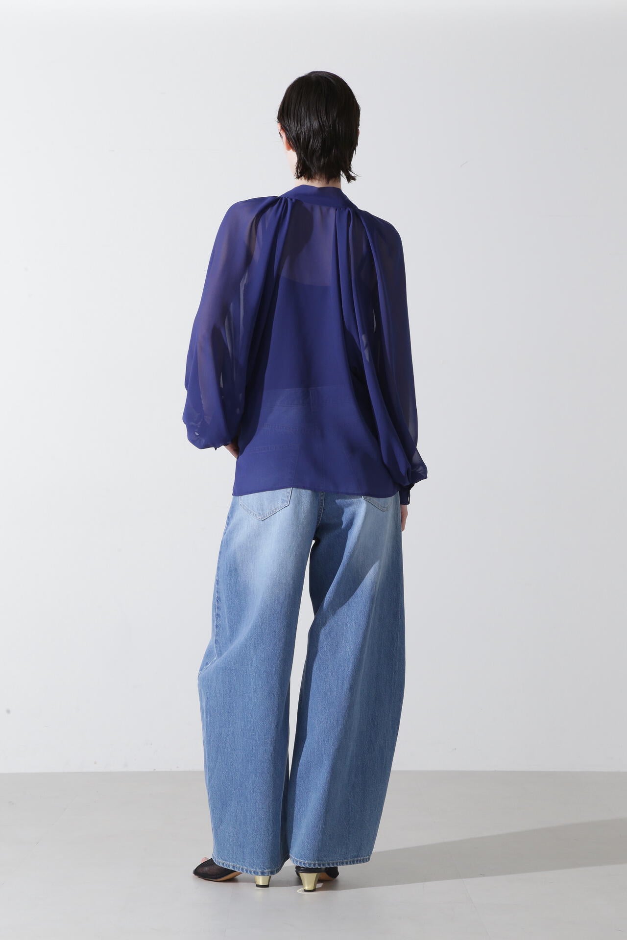 シフォンボウタイブラウス