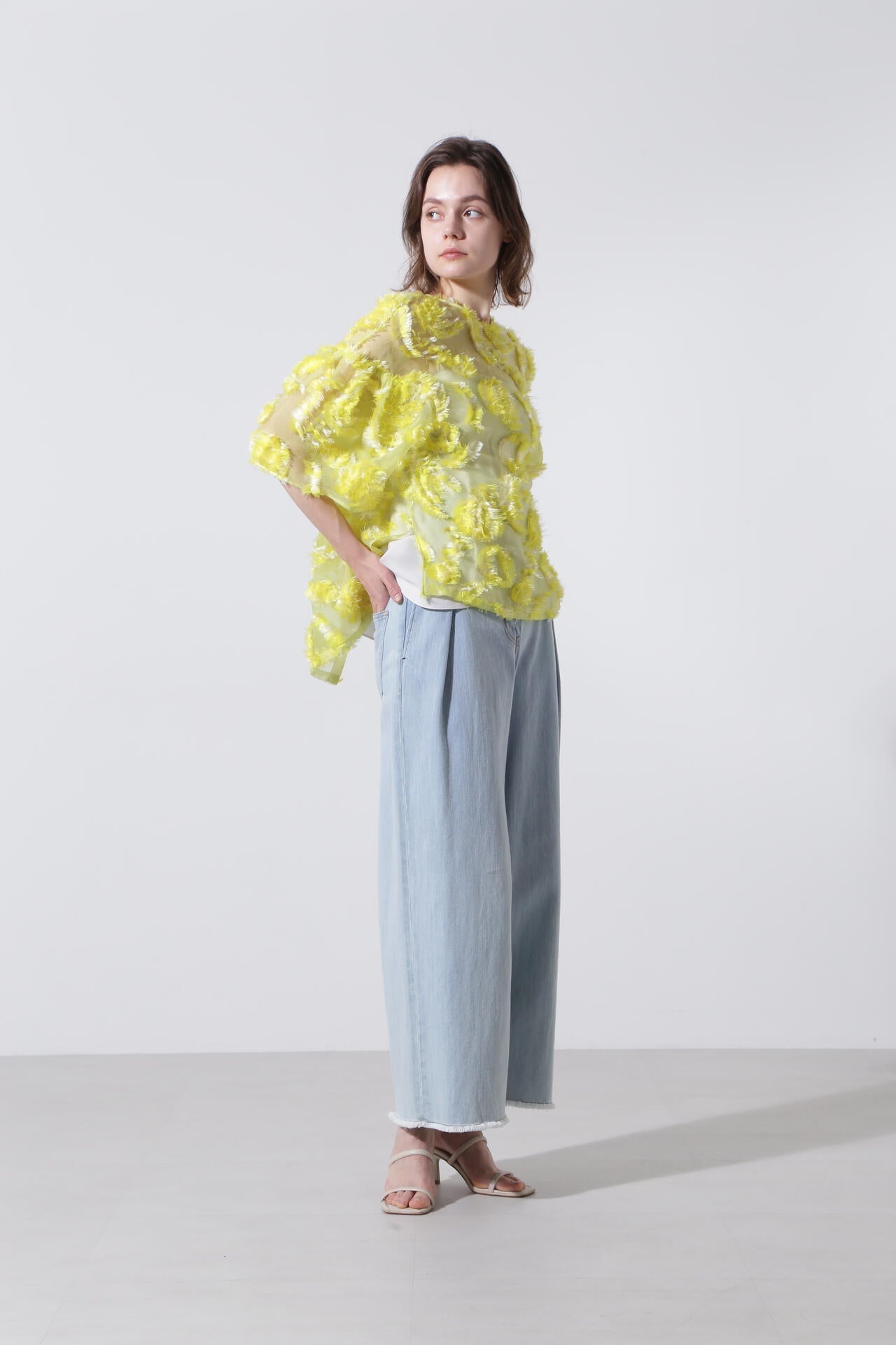 【TV着用】シアーカットジャガードブラウス