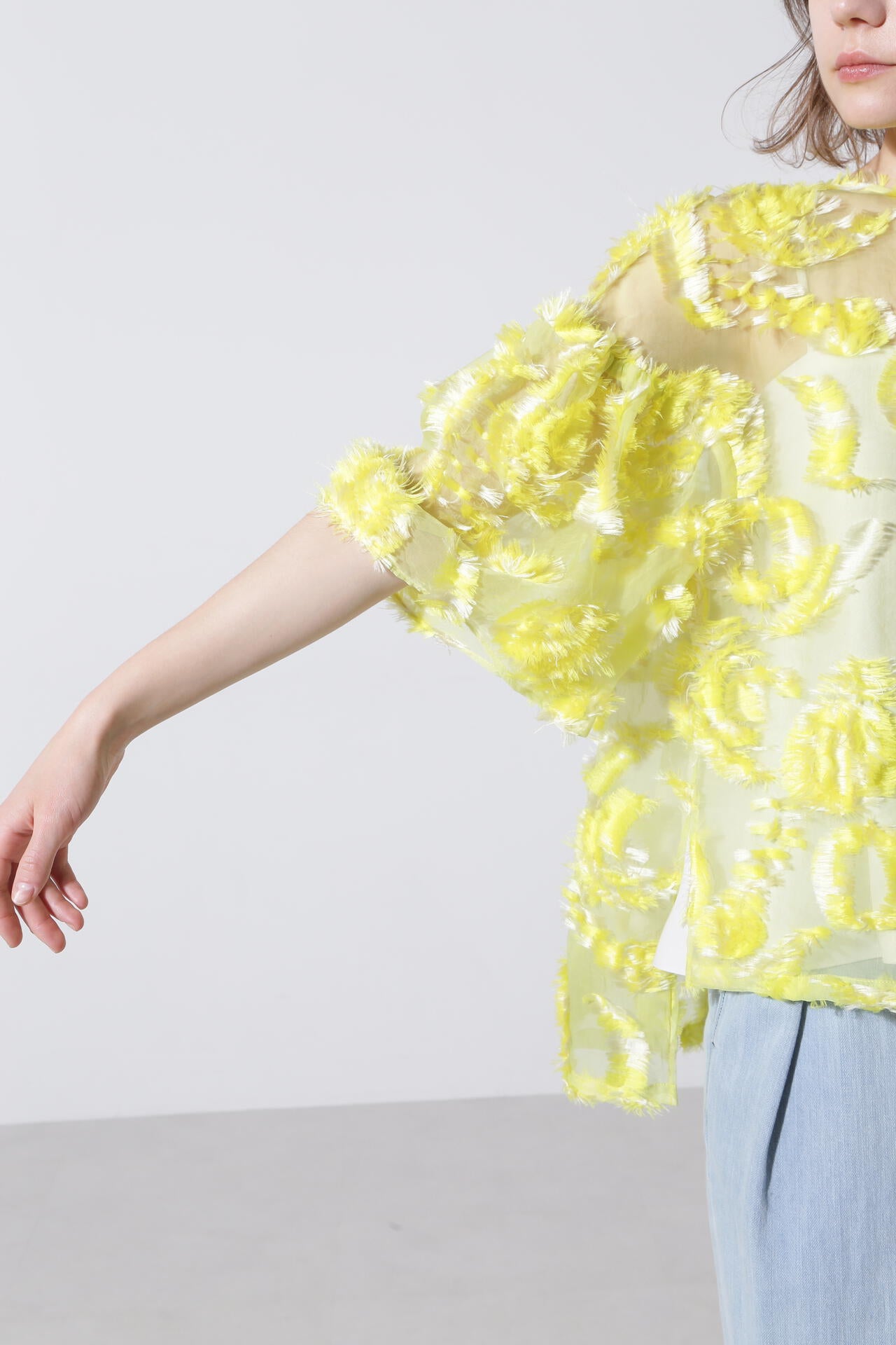 【TV着用】シアーカットジャガードブラウス