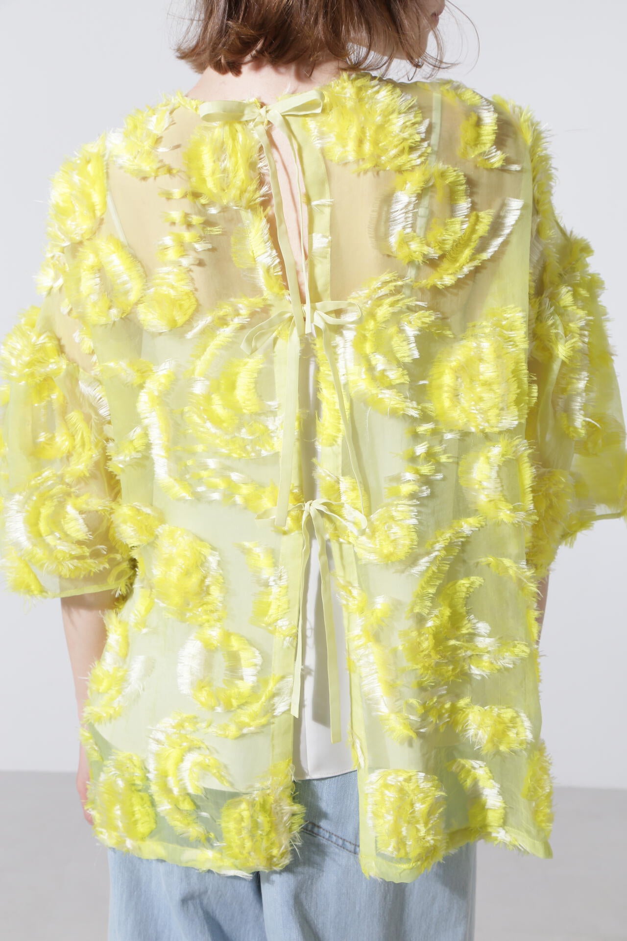 【TV着用】シアーカットジャガードブラウス