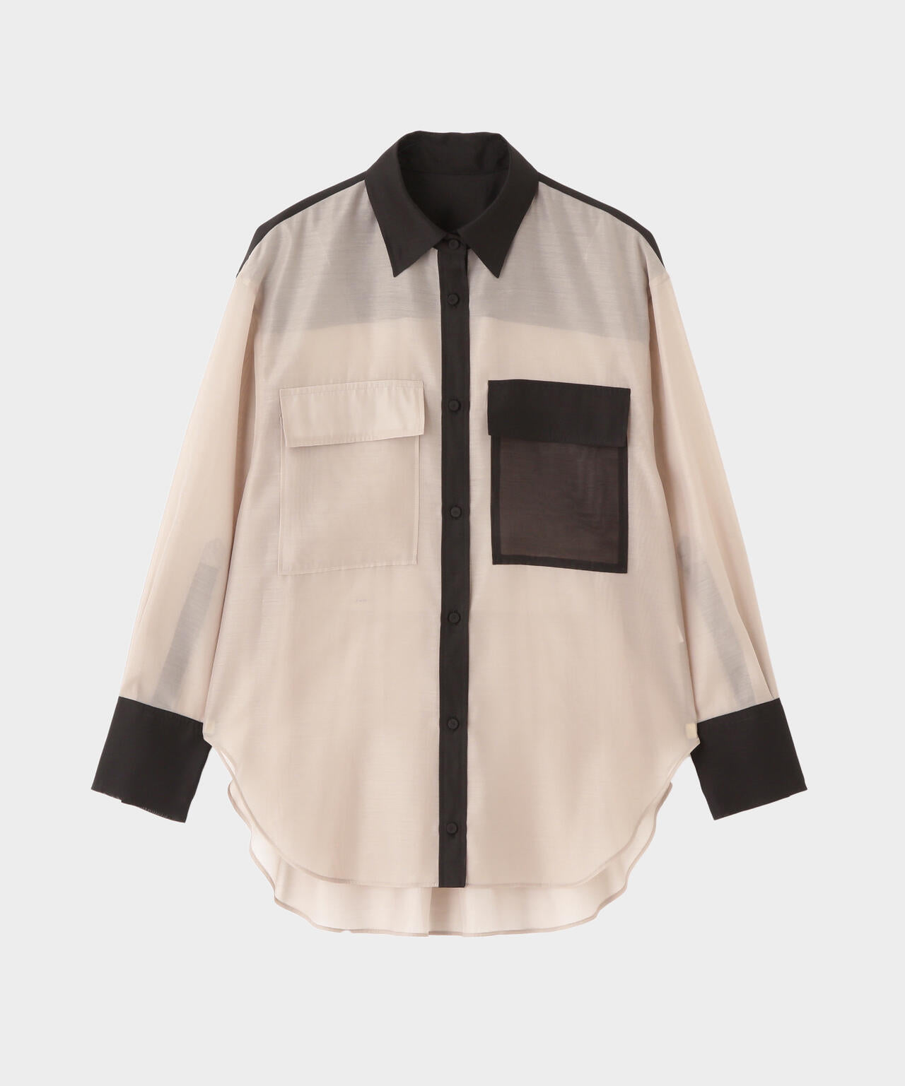 【TV着用】バイカラーシアーブラウス