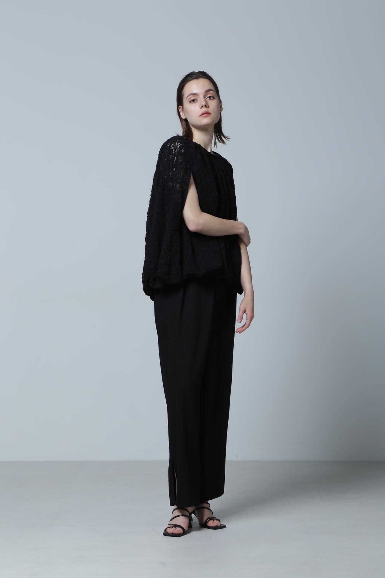 【TV着用】【STORY 8月号掲載商品】レーシージャージポンチョブラウス