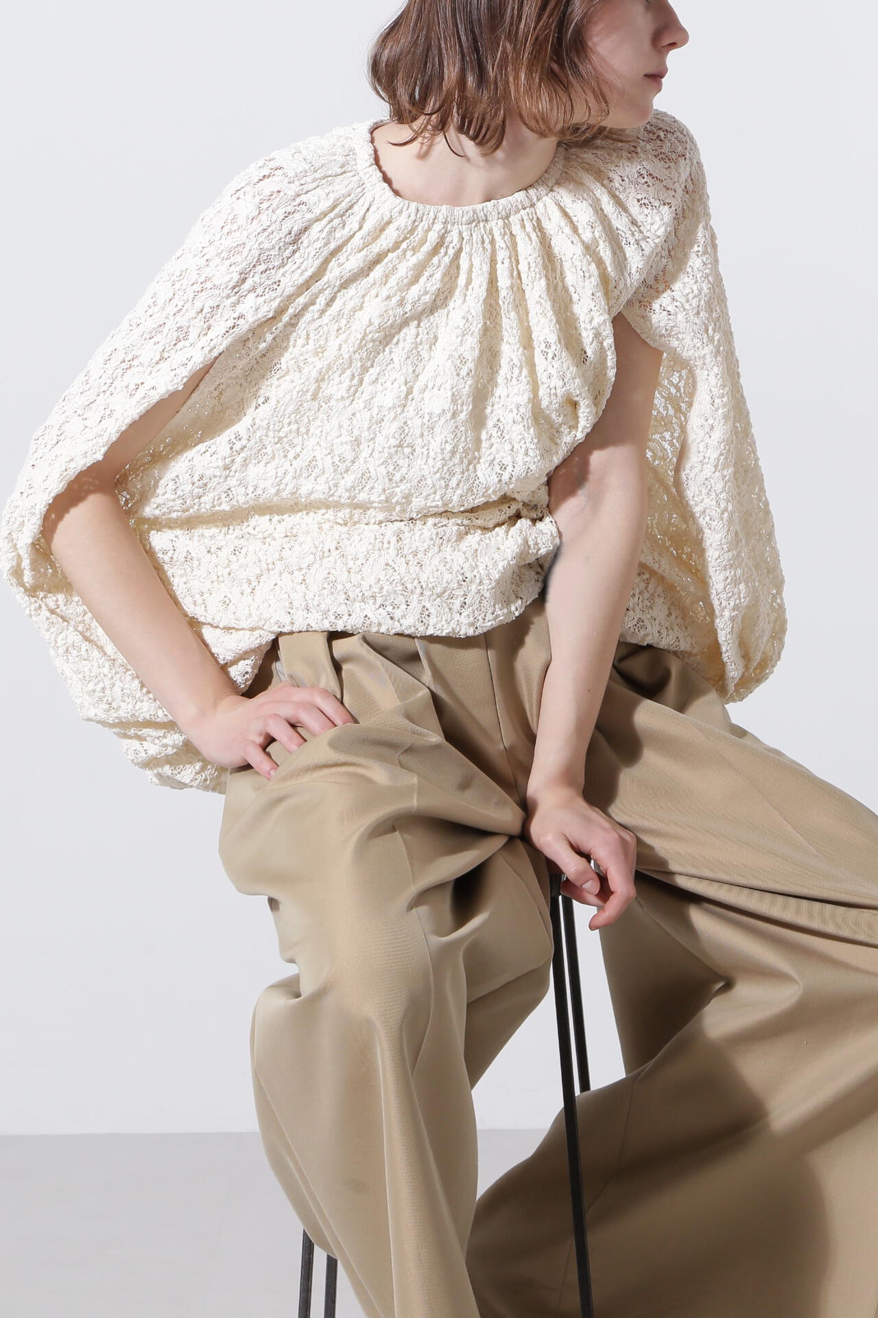 【TV着用】【STORY 8月号掲載商品】レーシージャージポンチョブラウス