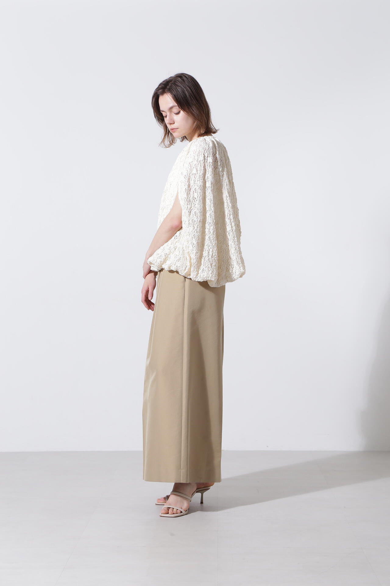 【TV着用】【STORY 8月号掲載商品】レーシージャージポンチョブラウス