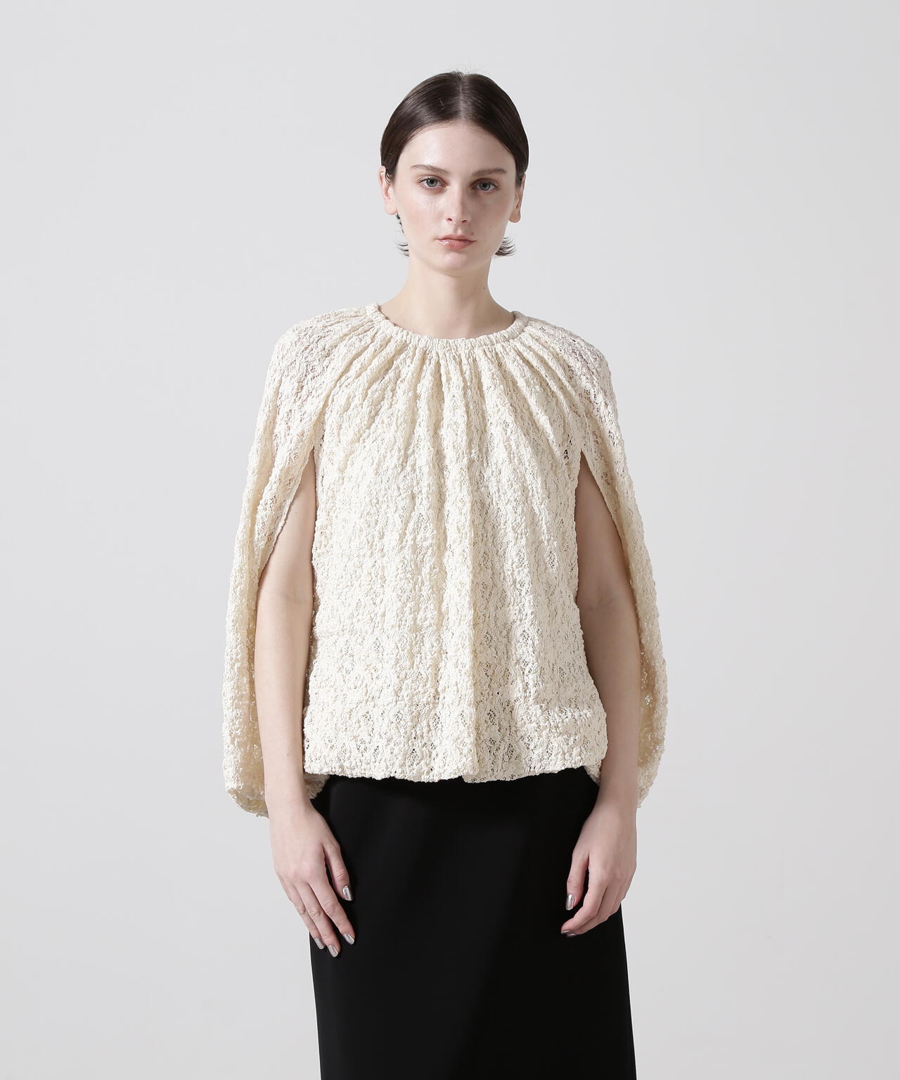 【TV着用】【STORY 8月号掲載商品】レーシージャージポンチョブラウス