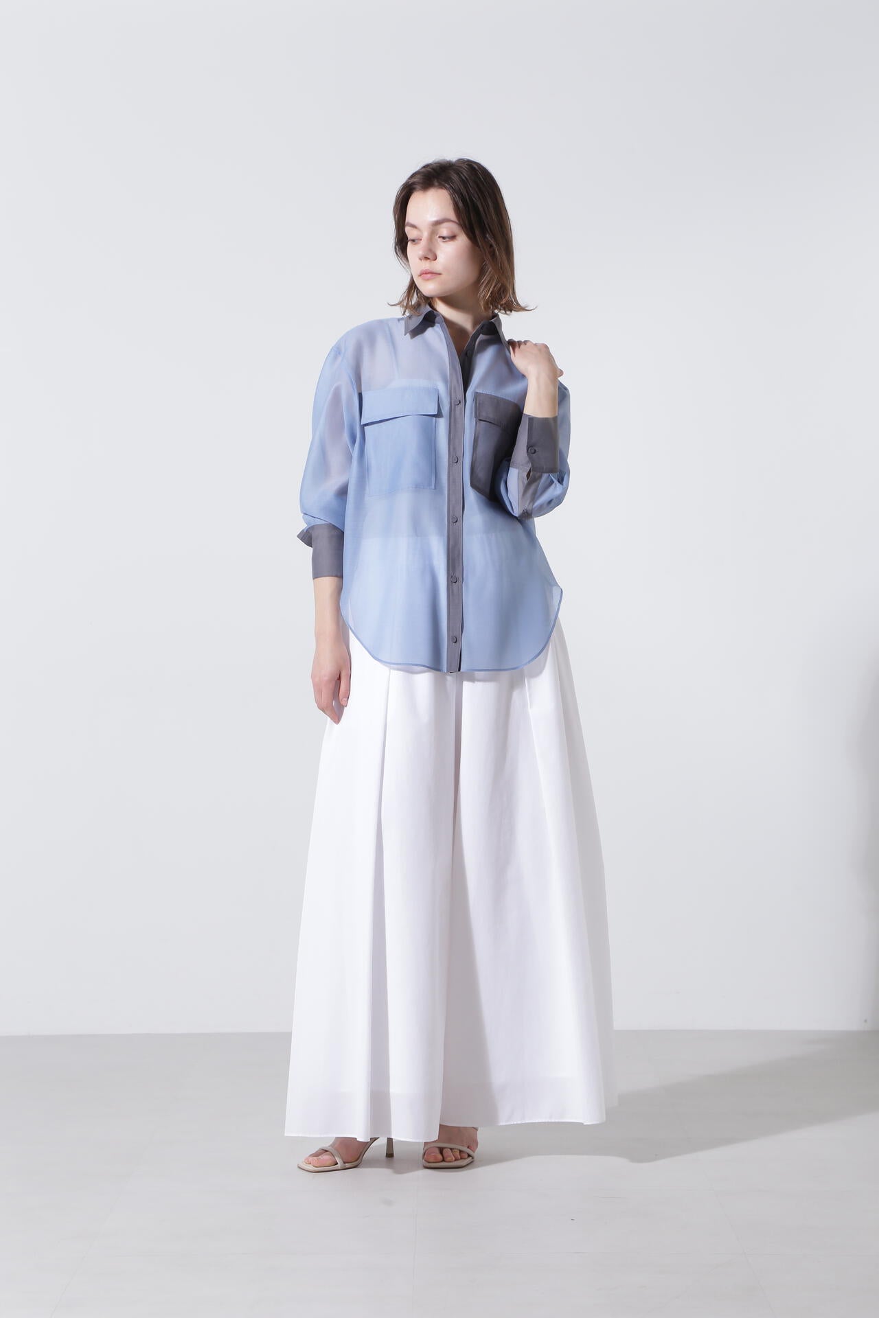 【TV着用】【GISELe 6月号掲載商品】タイプライターギャザーパンツ