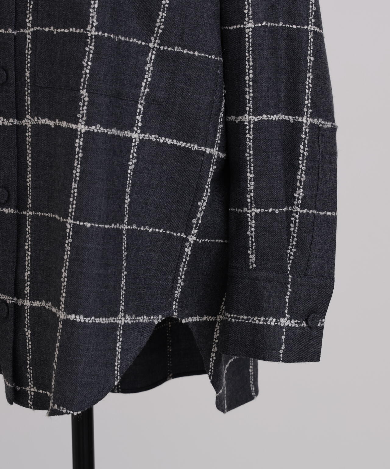 ウールチェックブラウス