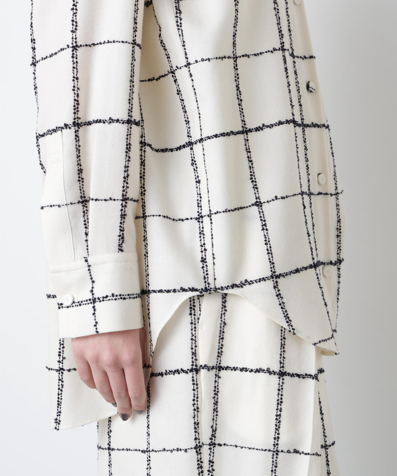 ウールチェックブラウス