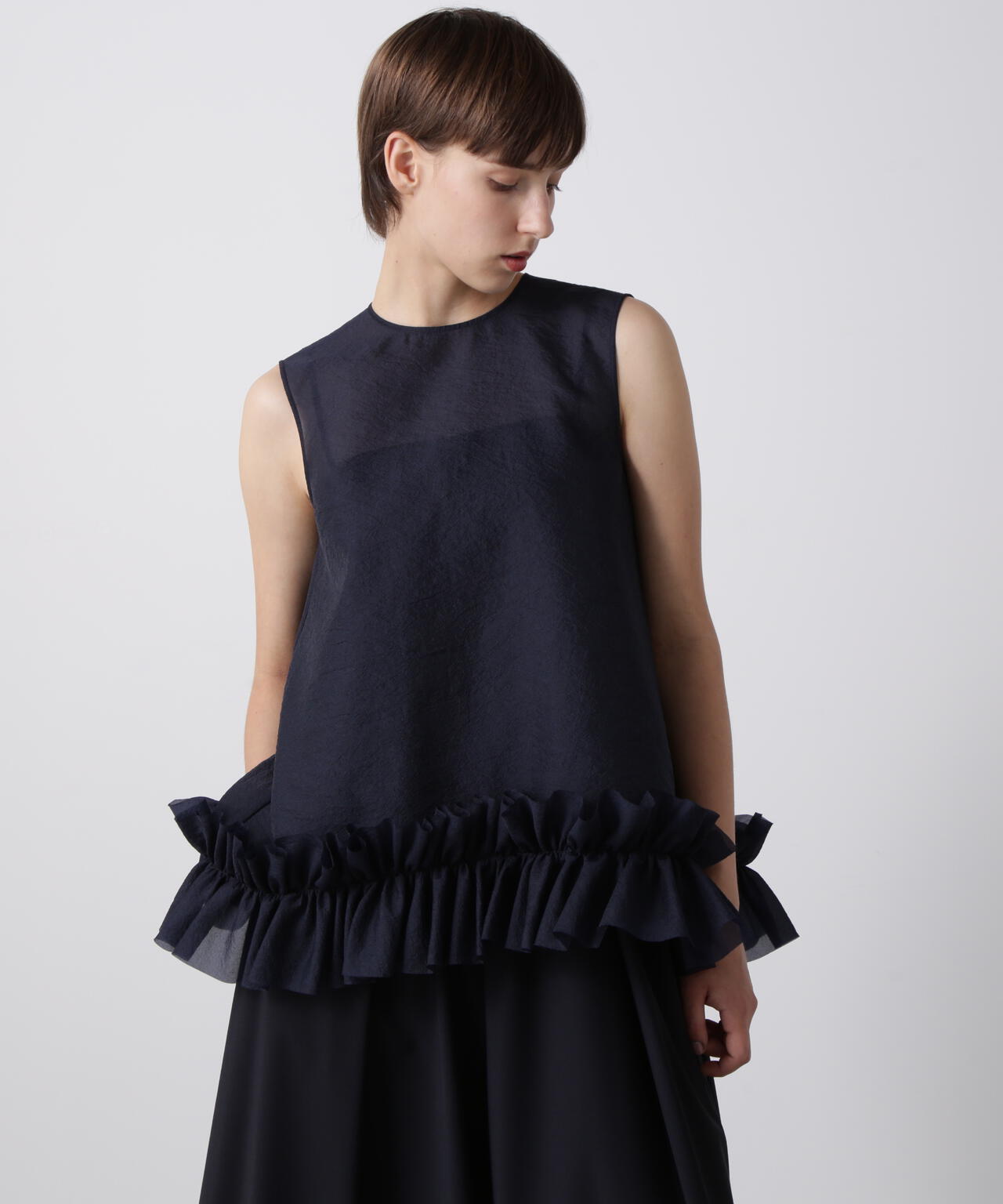 【Oggi 9月号掲載商品】シルキーオーガンジーブラウス