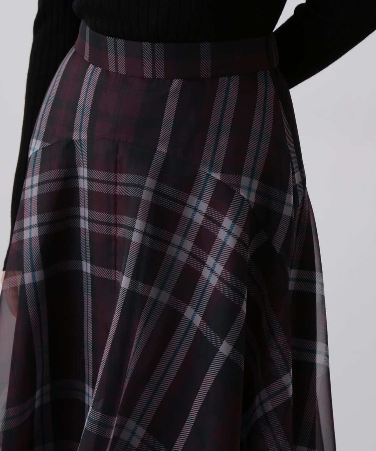 シアーチェックスカート