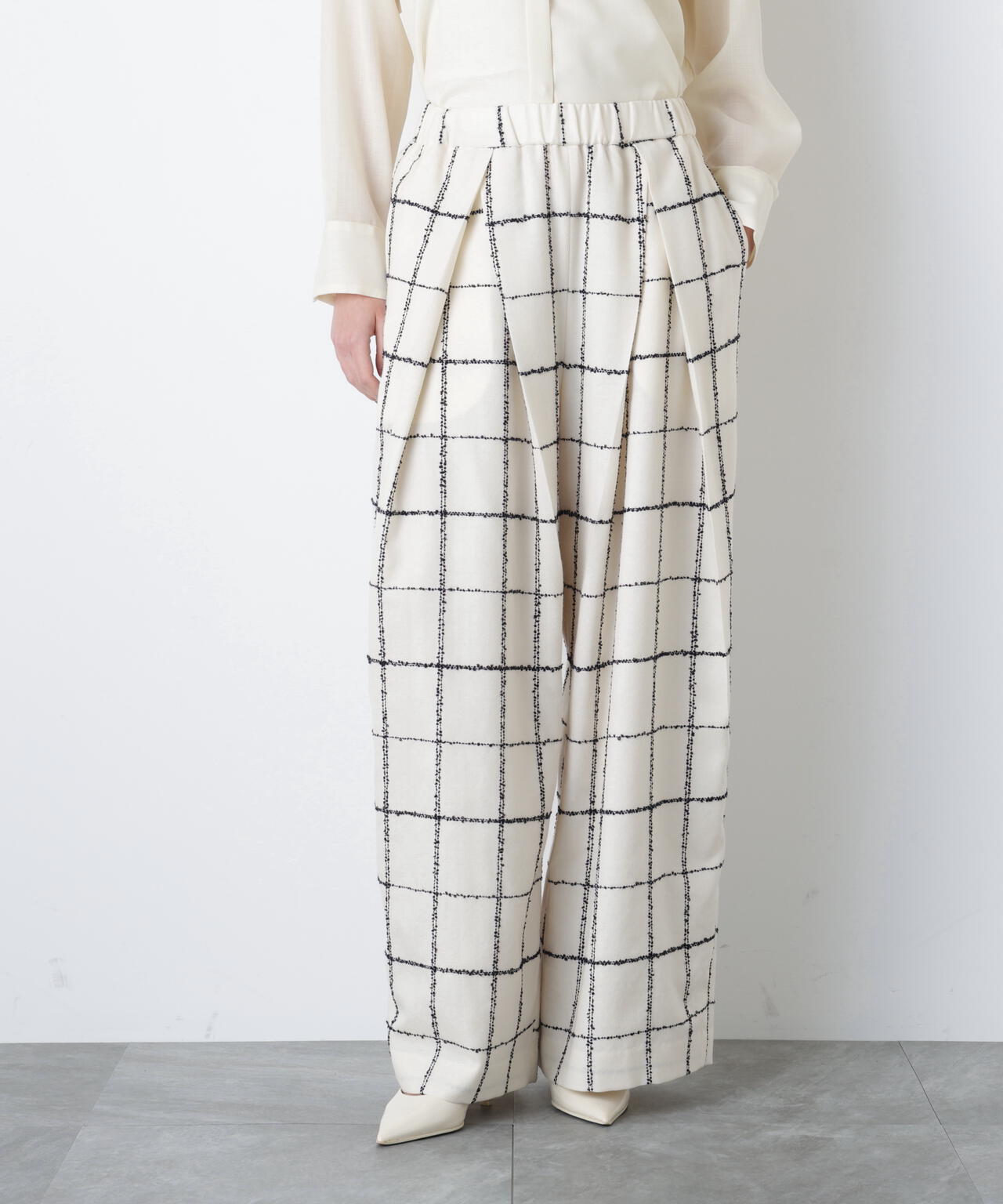 ウールチェックパンツ