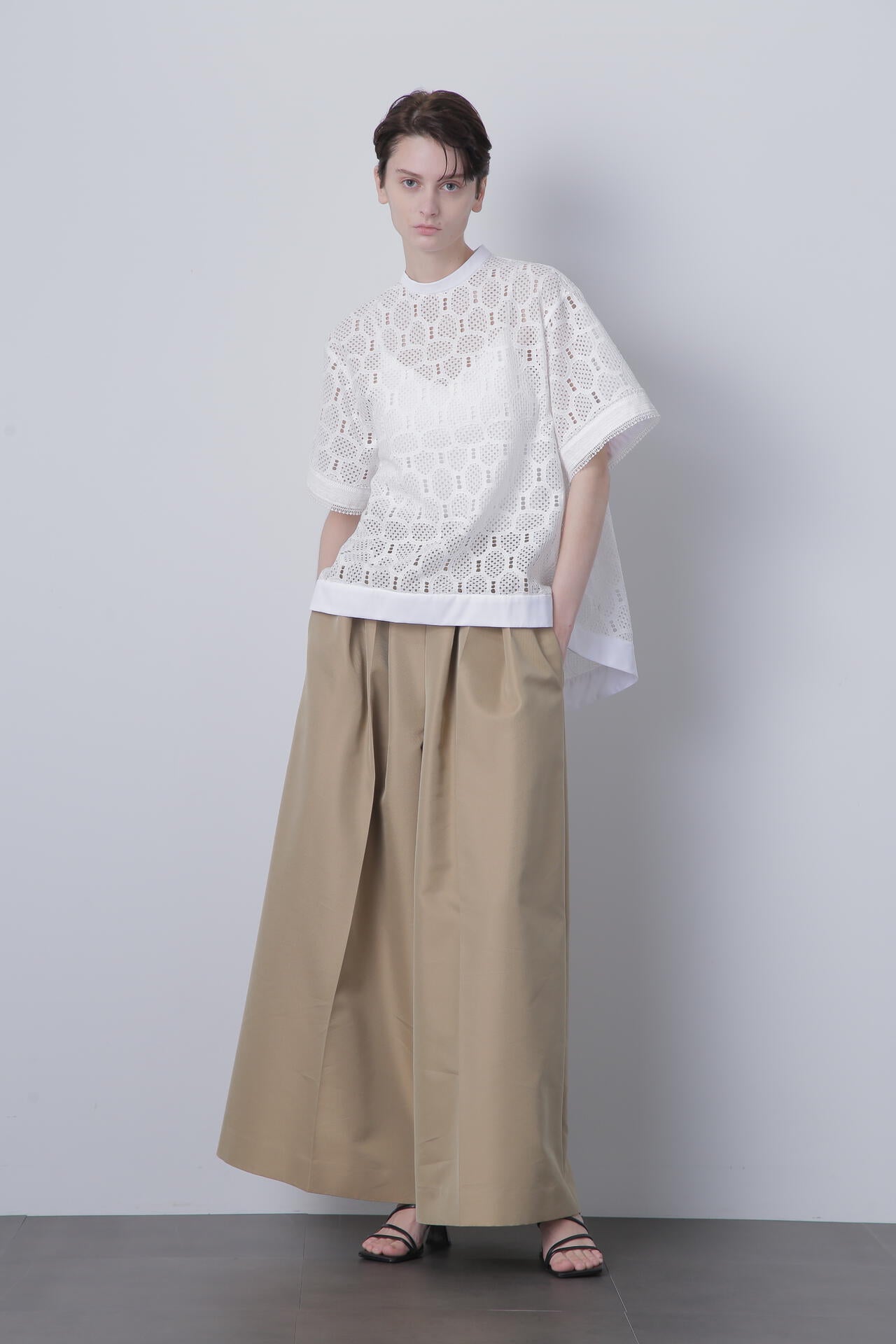 ギャバタックワイドパンツ