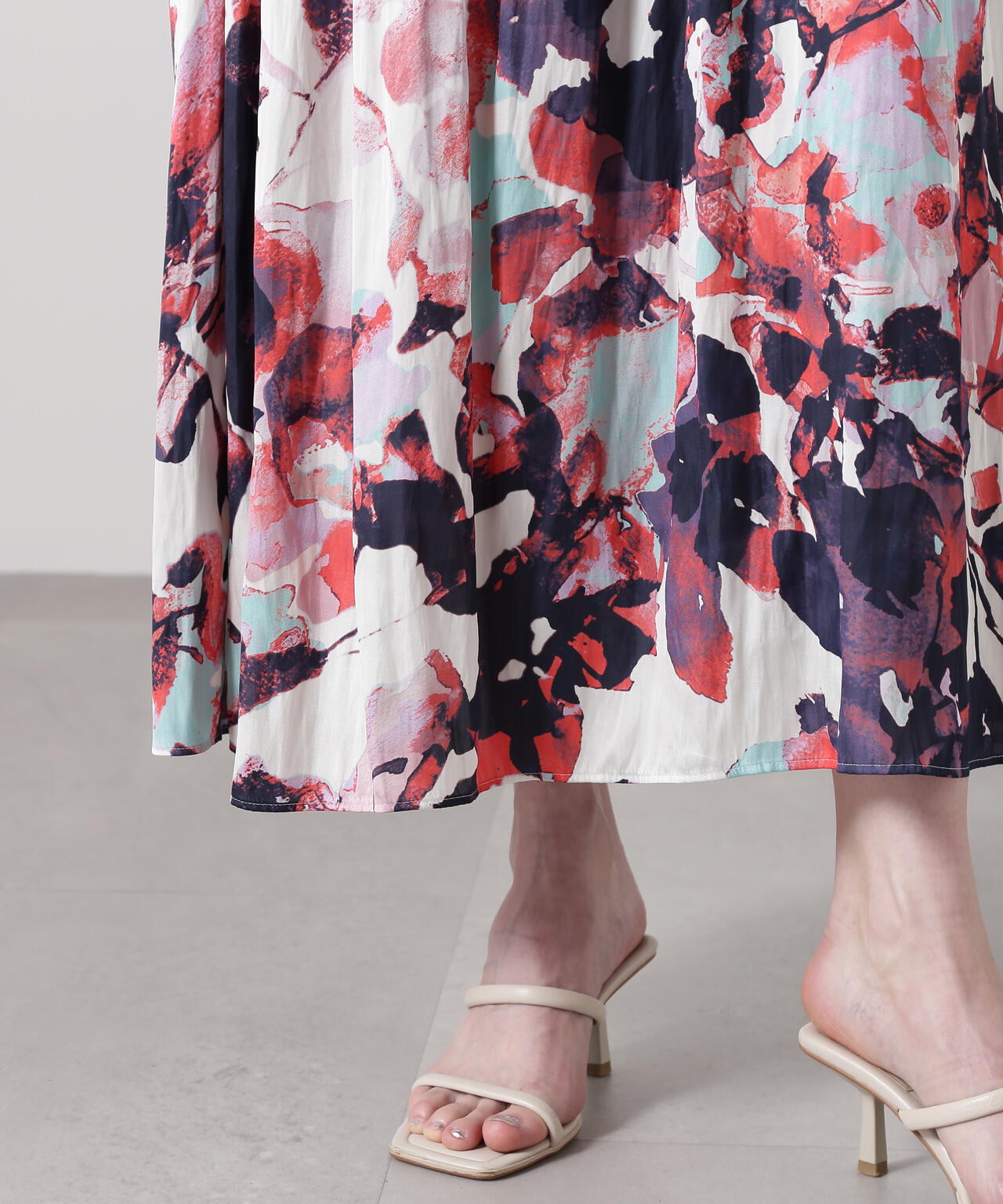 ビッグフラワープリントドレス