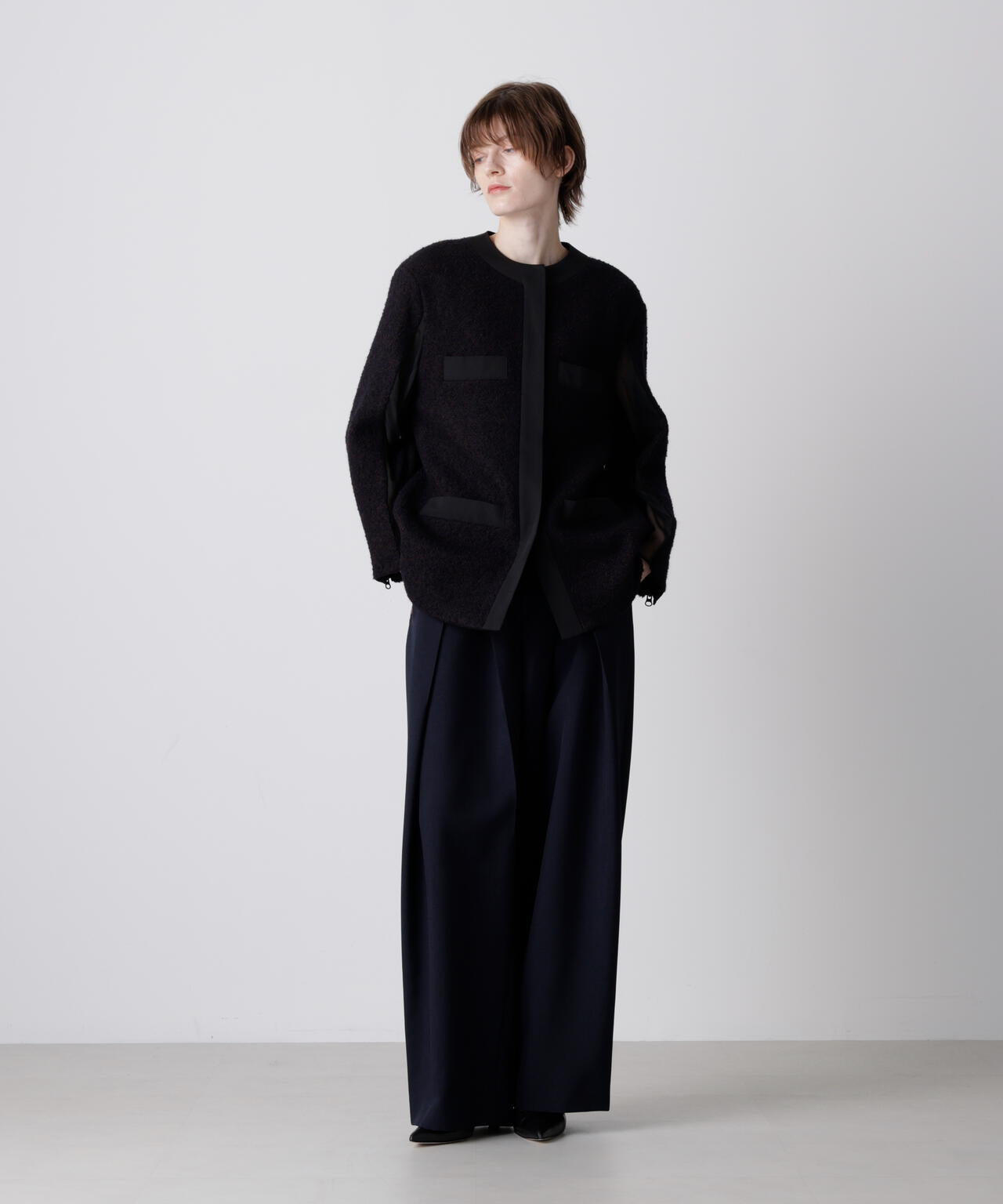 ループヘリンボーンツイードジャケット