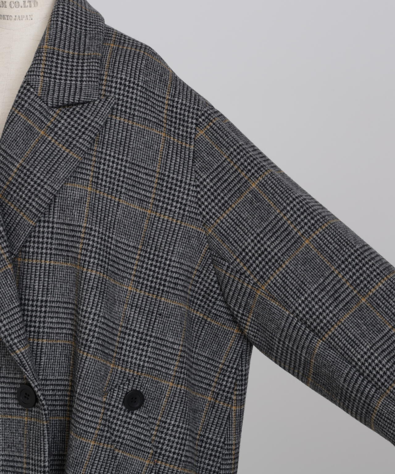 ウールチェックコート