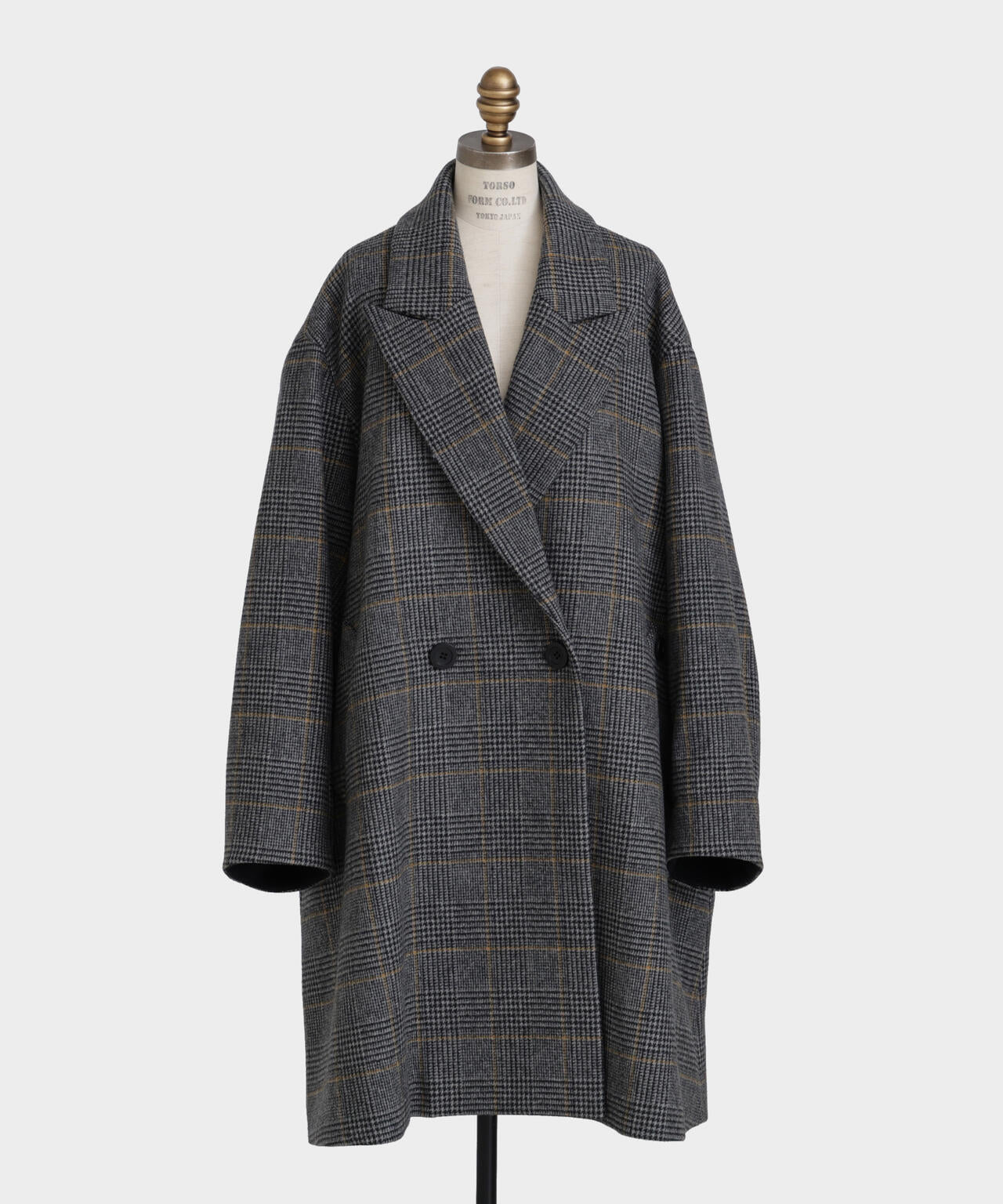 ウールチェックコート