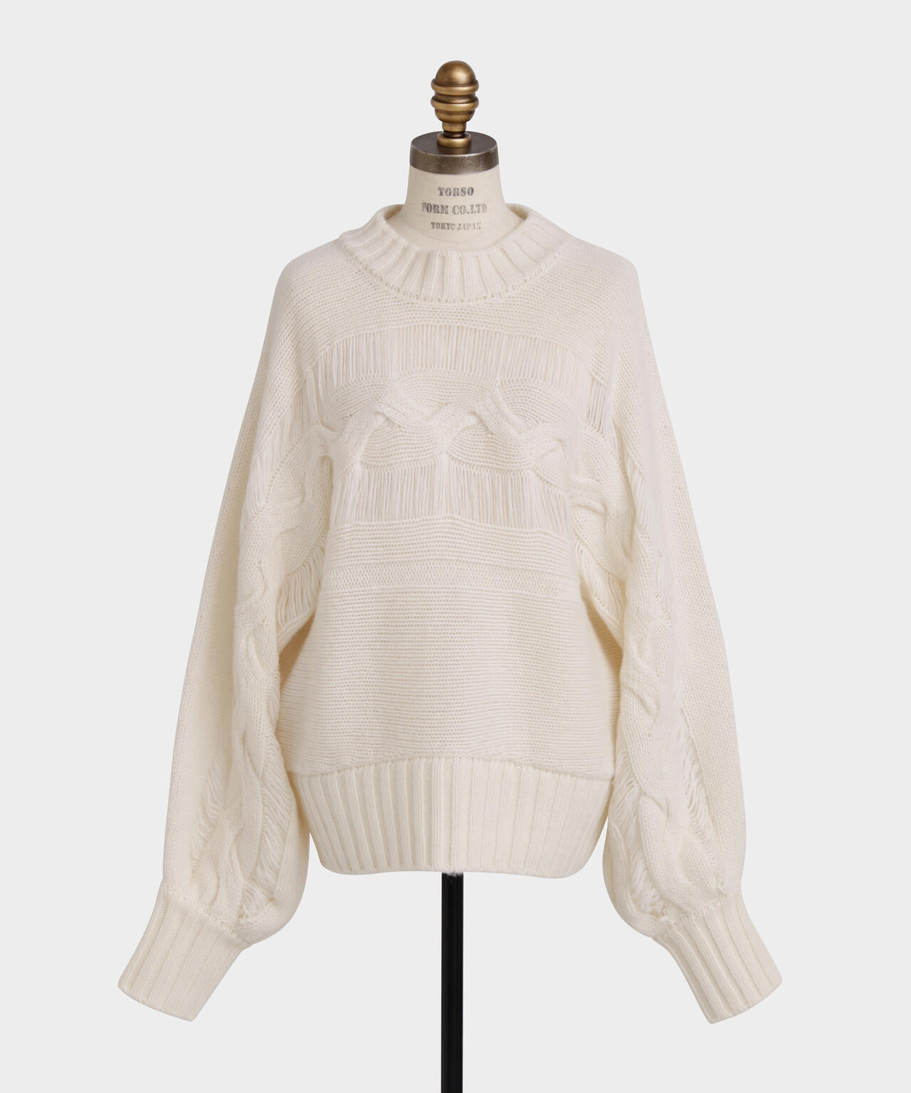 ウールカシミヤケーブルニット