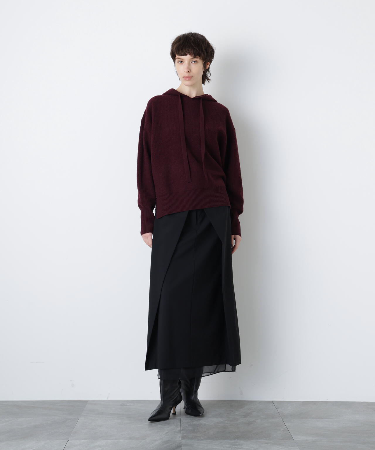 パイルニットフーディー