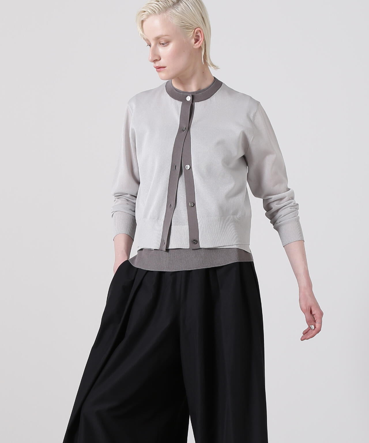 シアーニットカーディガン