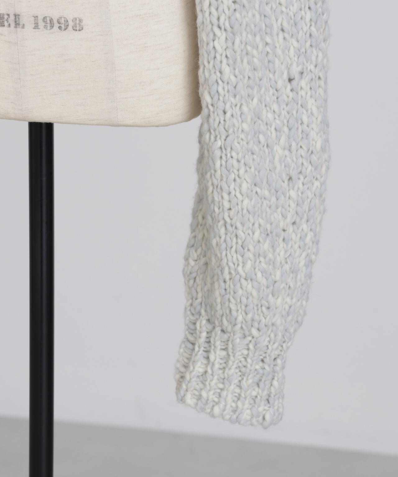 バイカラークロップニット