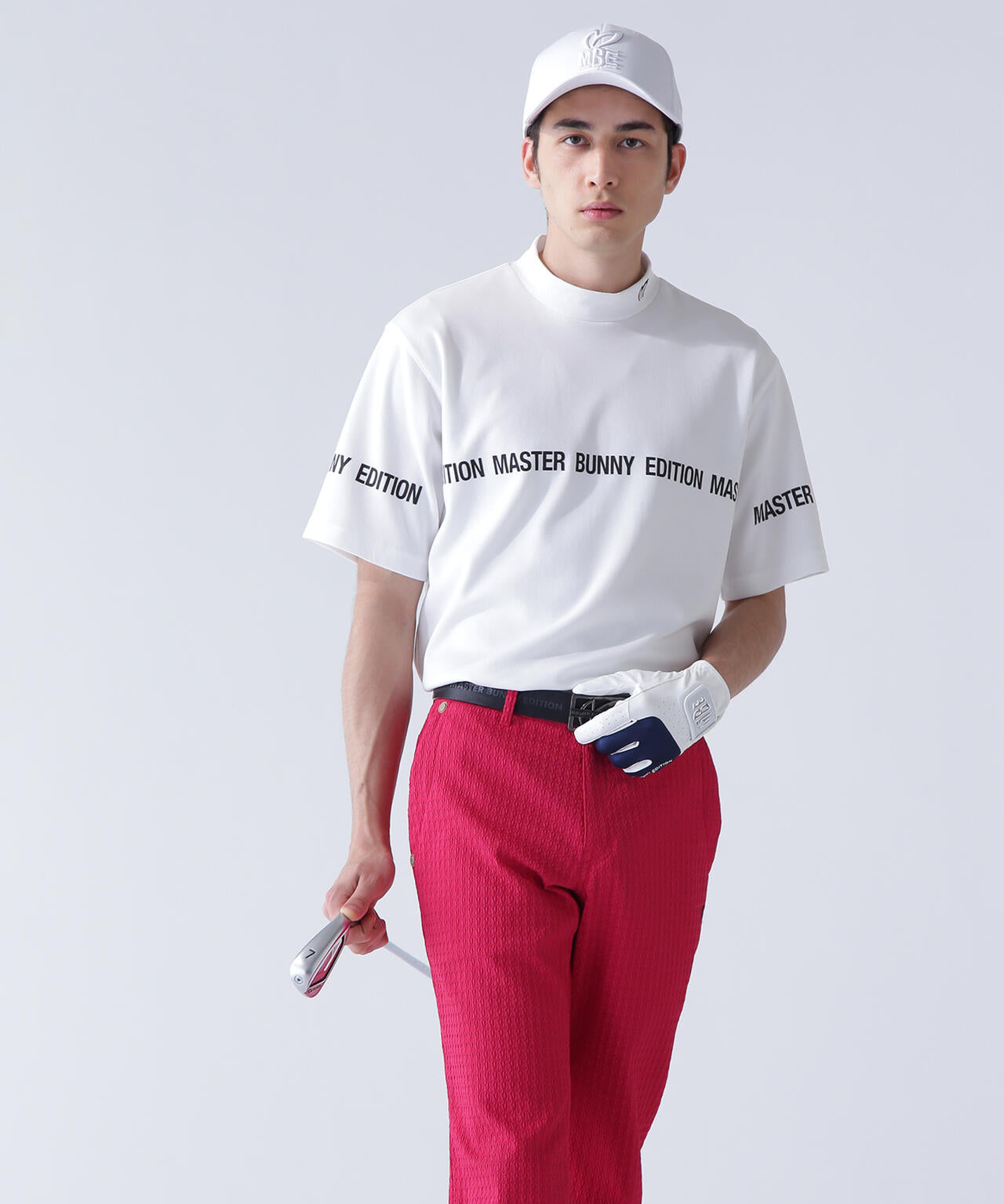 裏ワッフルジャージ半袖モックネックカットソー