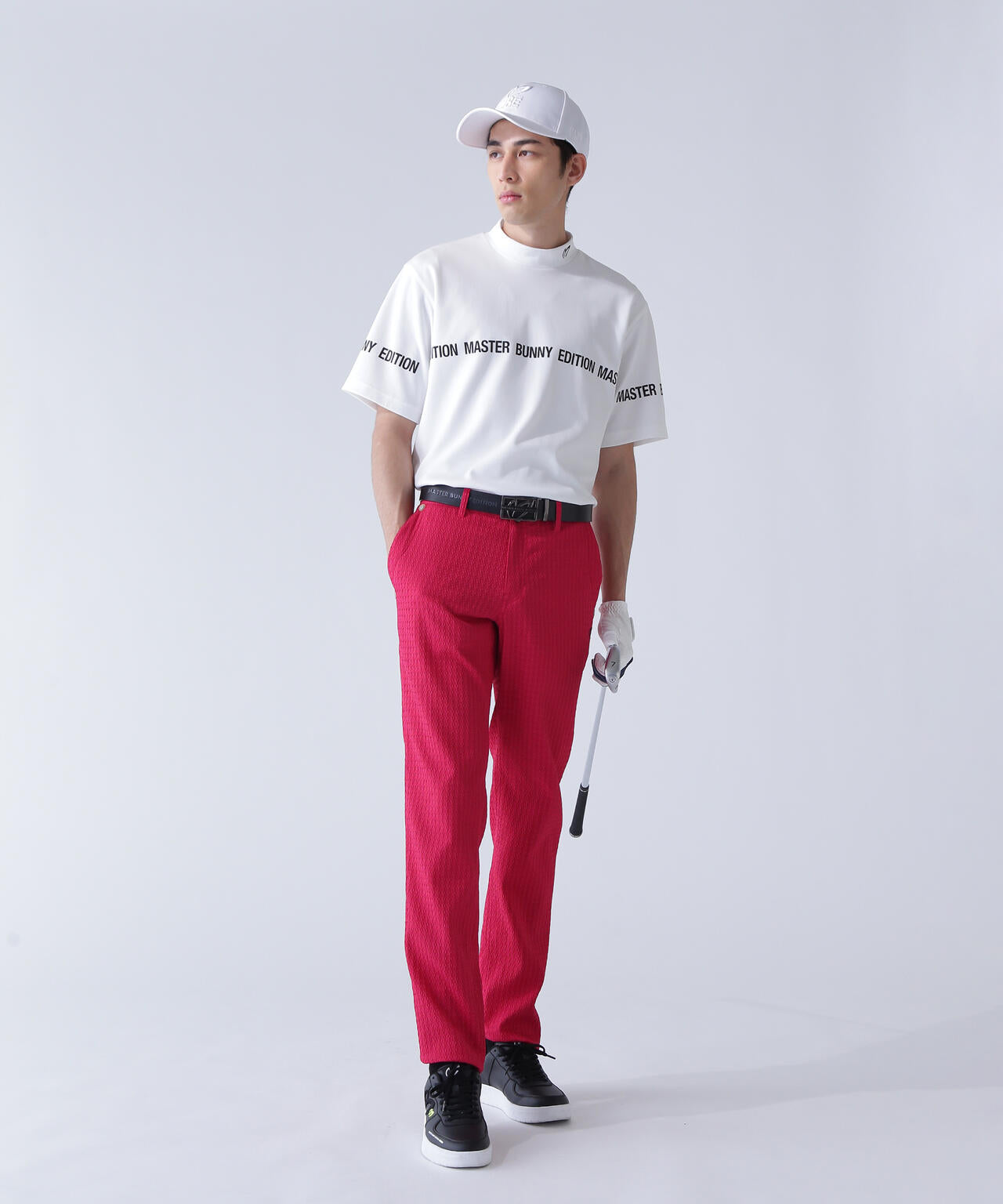 裏ワッフルジャージ半袖モックネックカットソー